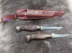 Wood Jewel Double Knife With Opening Brown
